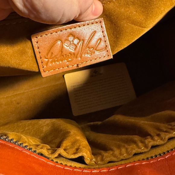 Patricia Nash Floral Embossed Leather Tote in Rich Ochre with matching wallet - Picture 3 of 11